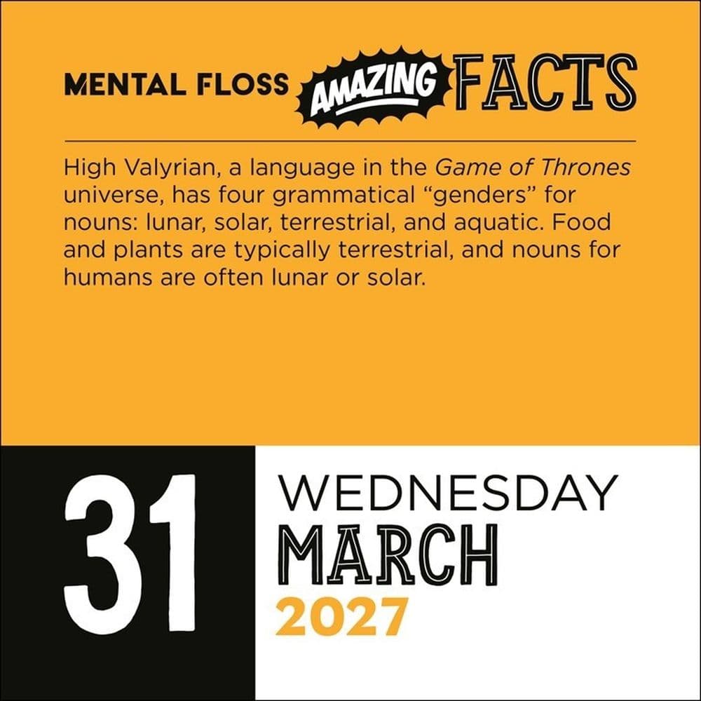 Mental Floss Amazing Facts 2027 Desk Calendar Second Alternate Image