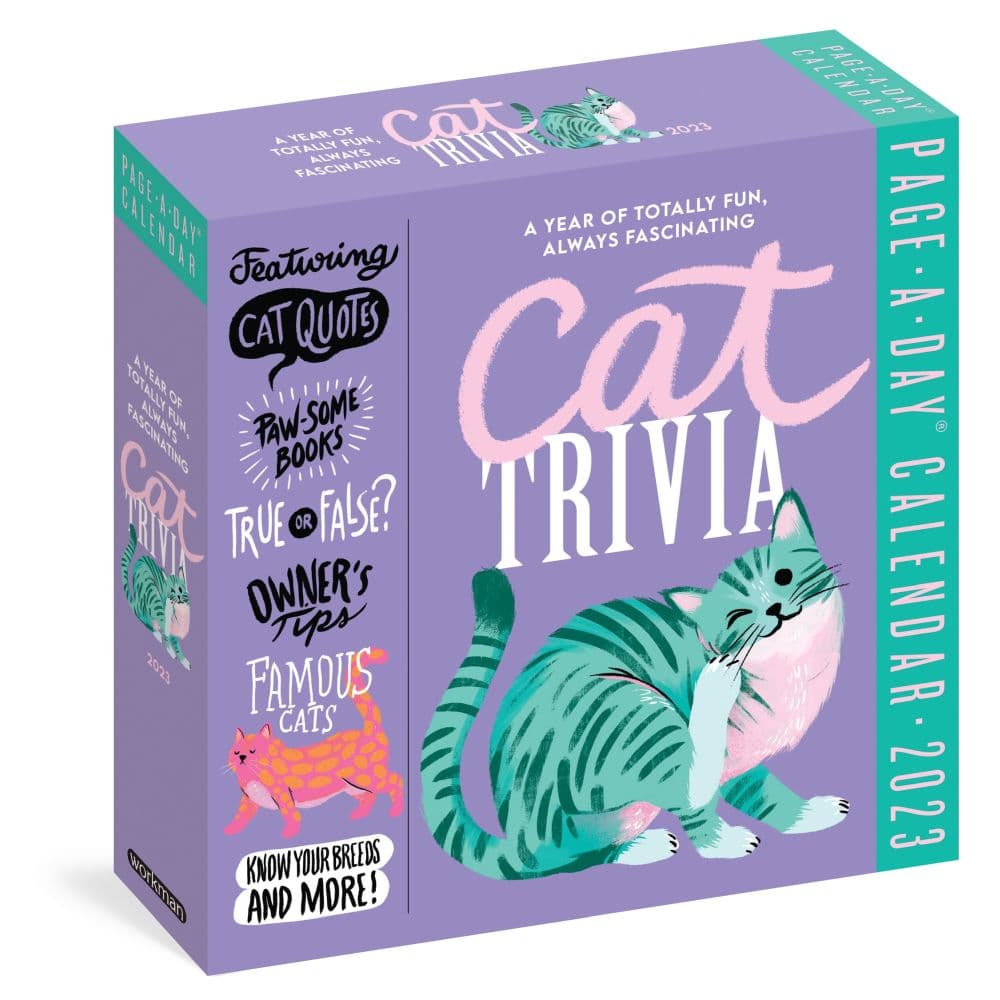 Cat Trivia Color 2023 Page-A-Day Calendar - Calendars.com