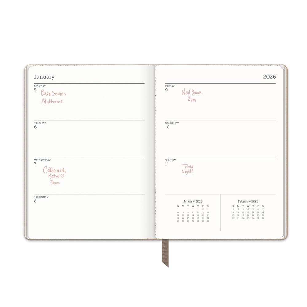 Dots on Mocha Brown Textured 2026 Planner Fifth Alternate Image