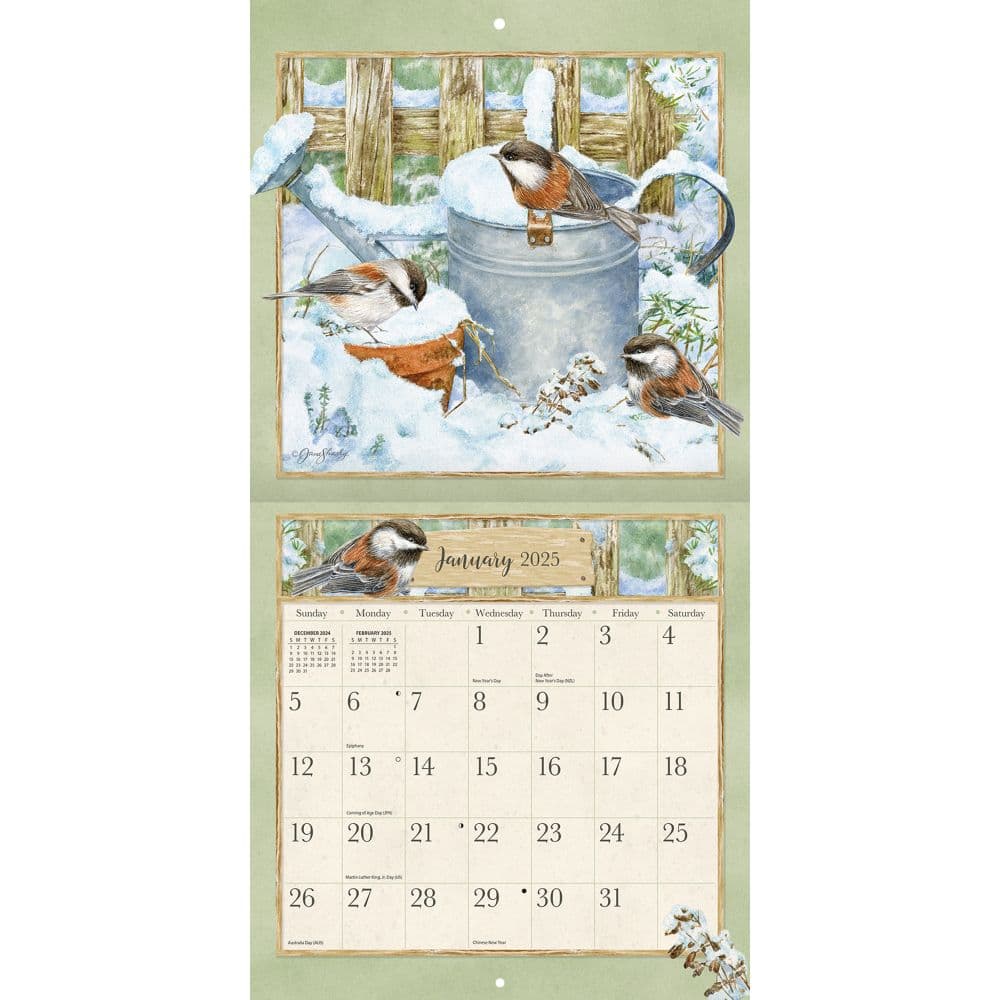 Garden Birds by Jane Shasky 2025 Wall Calendar Second Alternate Image width="1000" height="1000"