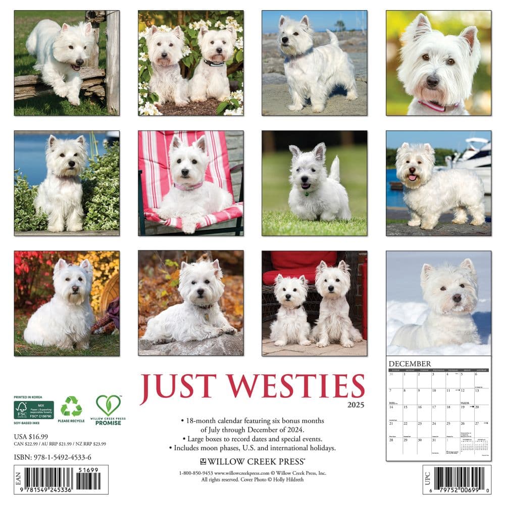 Just Westies 2025 Wall Calendar First Alternate Image width=&quot;1000&quot; height=&quot;1000&quot;