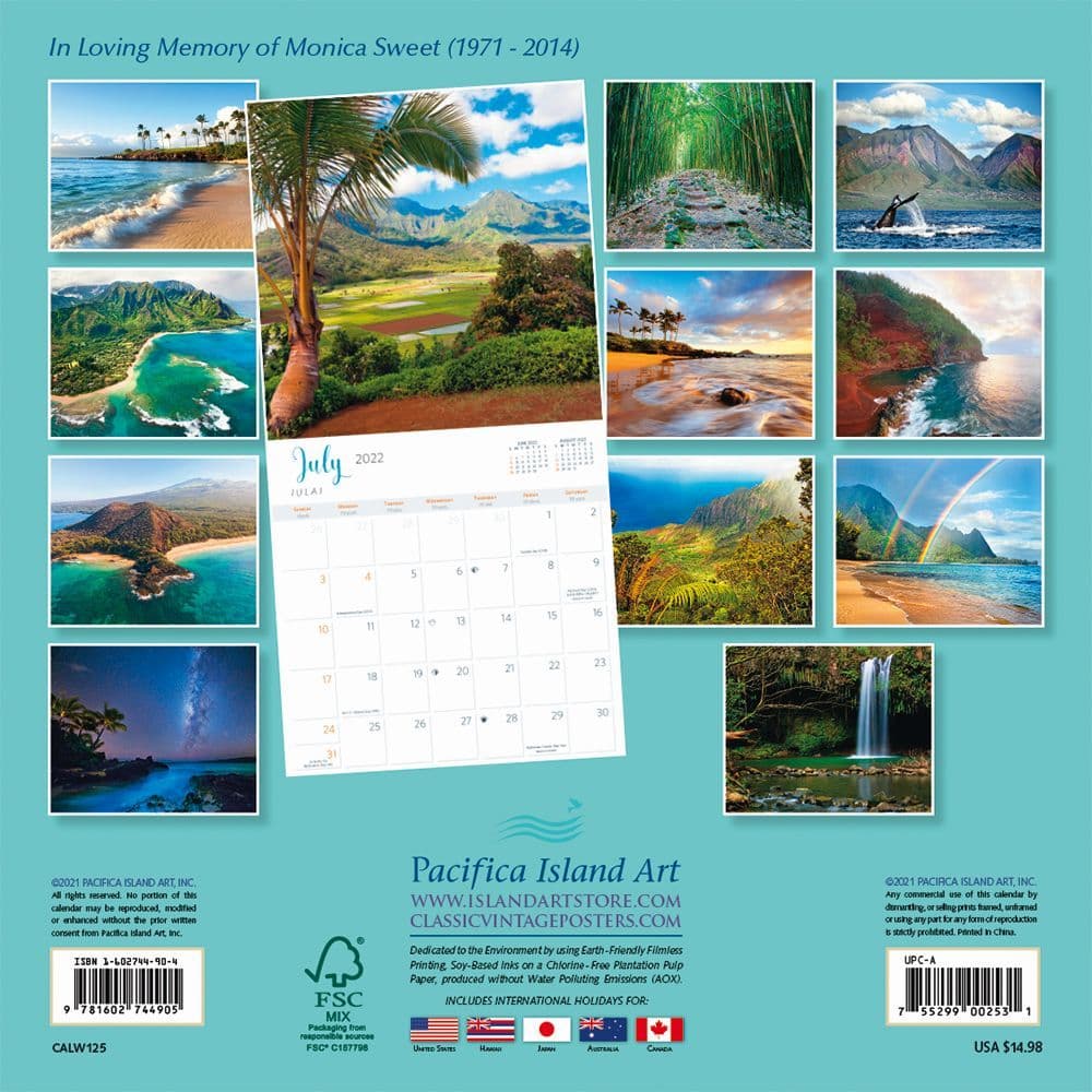 Hawaii 2022 Wall Calendar - Calendars.com