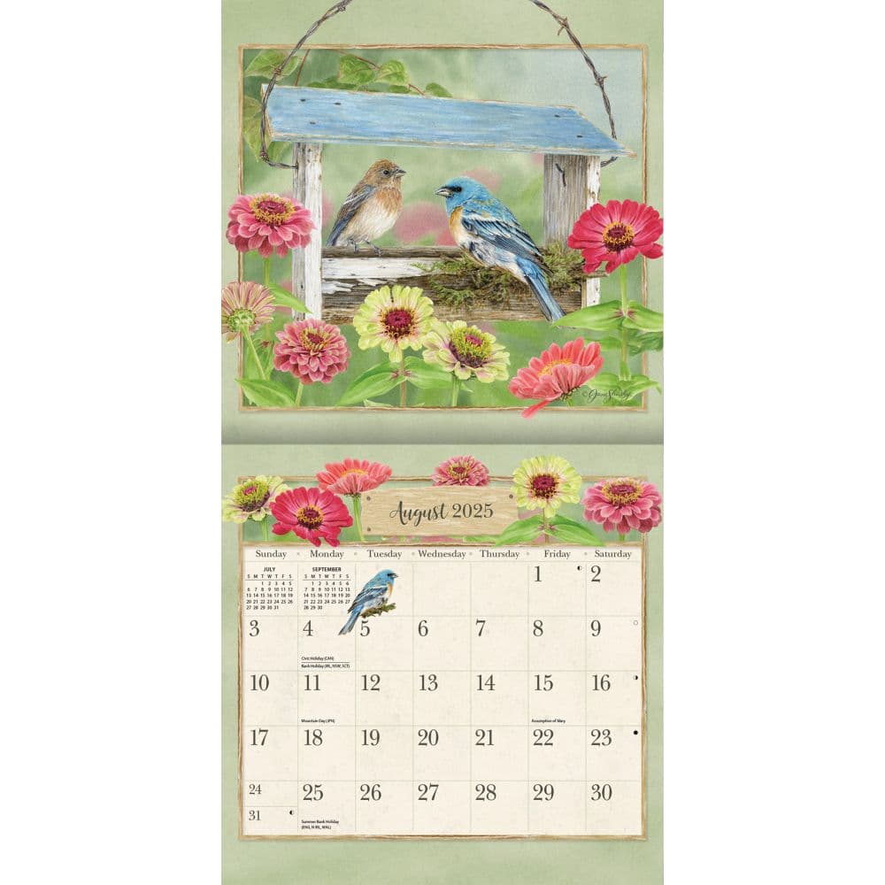 Birds in the Garden by Jane Shasky 2025 Mini Wall Calendar Second Alternate Image