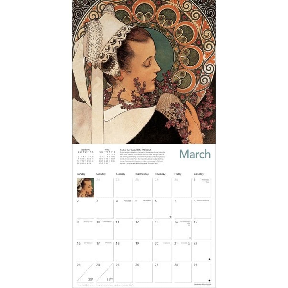 Mucha 2025 Wall Calendar Second Alternate Image