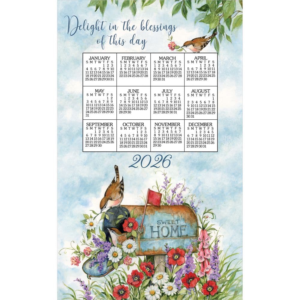 Floral Mail 2026 Desk Calendar 2026 Calendar Towel_Main Image