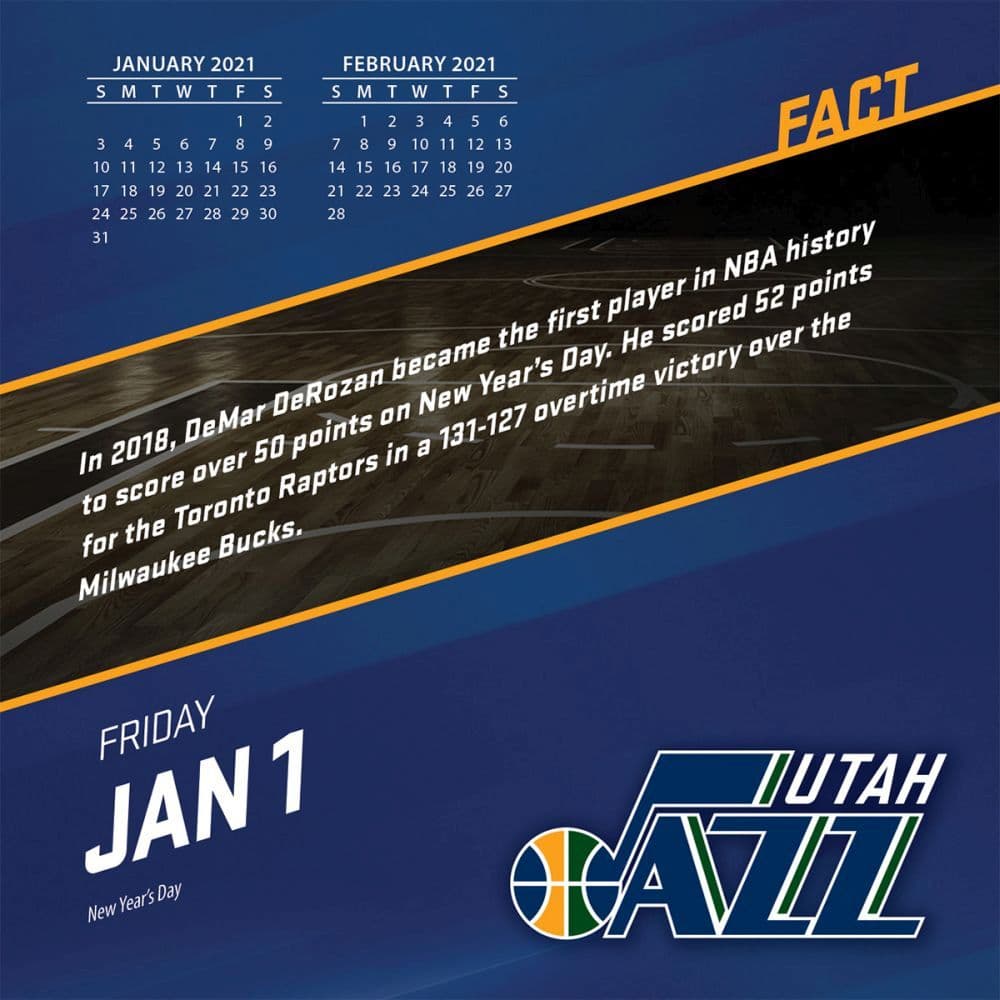 Nba Utah Jazz Desk Calendar Calendars Com