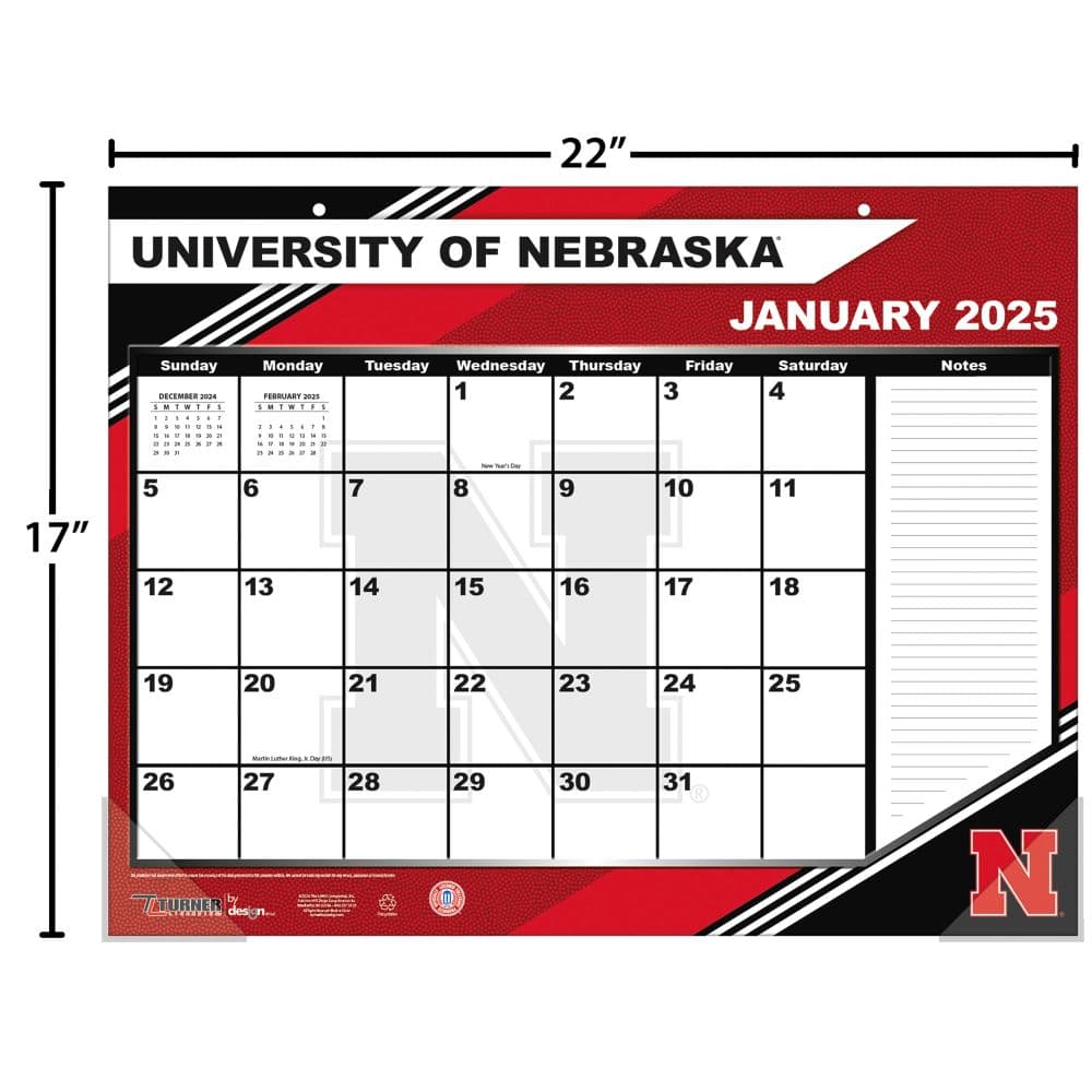 COL Nebraska Cornhuskers 2025 Desk Pad Third Alternate Image