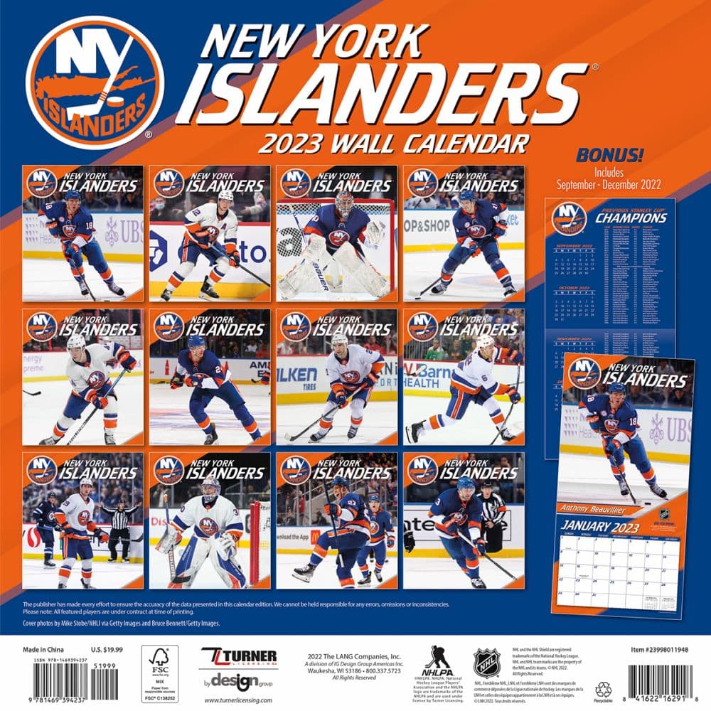 NHL New York Islanders 2023 Wall Calendar - Calendars.com