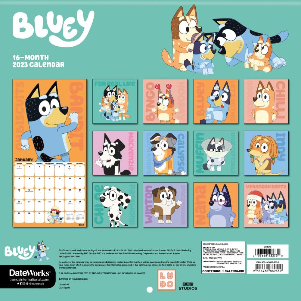 Bluey 2023 Wall Calendar - Calendars.com