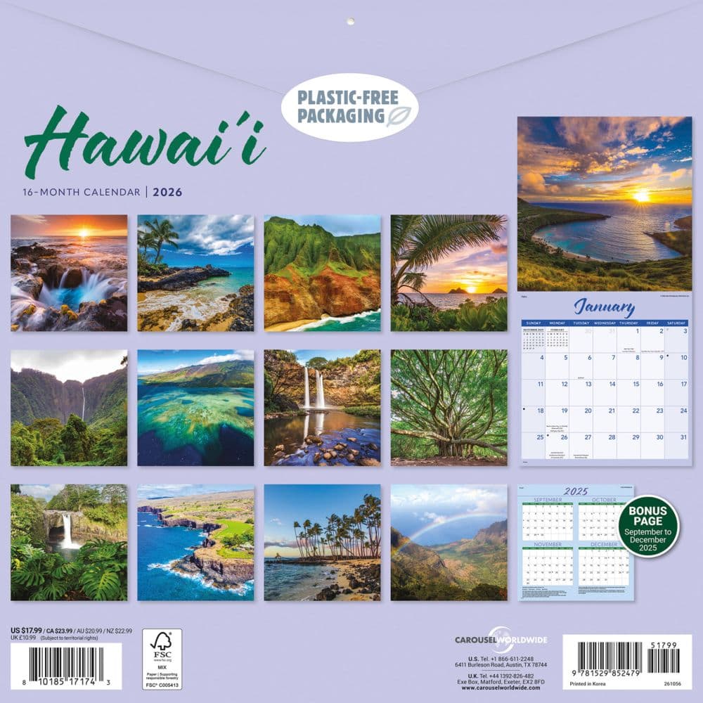 Hawaii 2026 Wall Calendar First Alternate Image