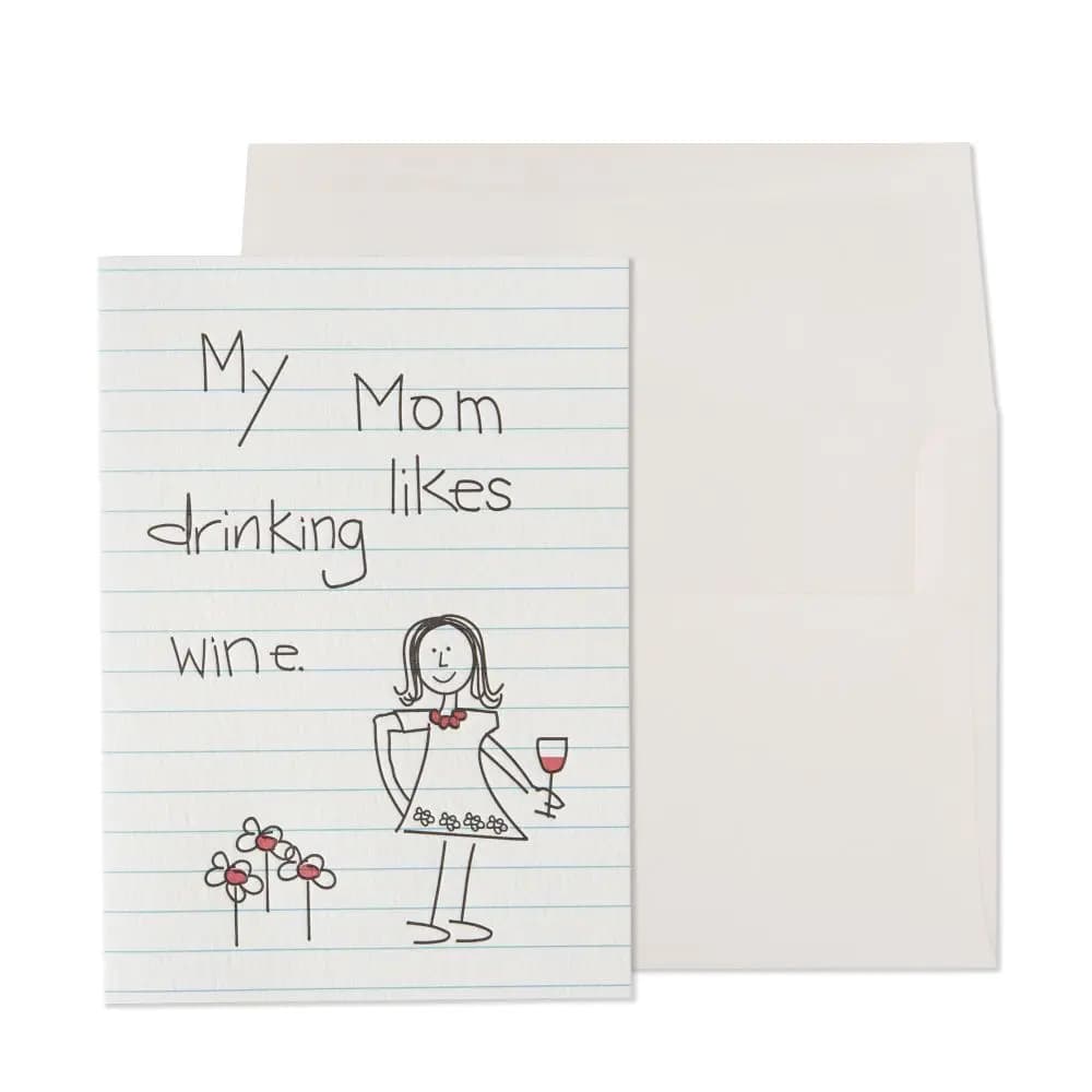 My Mom Like Drinking Wine Mother&#39;s Day Card