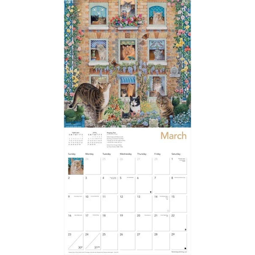 Ivory Cats 2025 Wall Calendar Second Alternate Image