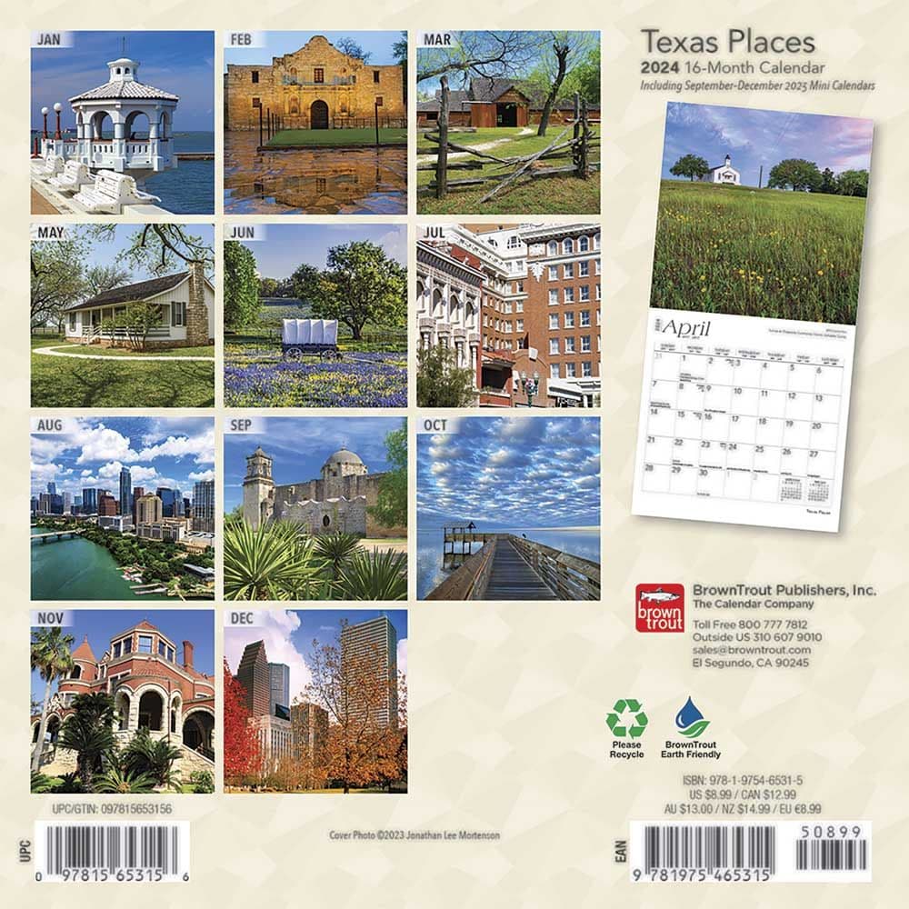 Texas Places 2024 Mini Wall Calendar First Alternate  Image width=&quot;1000&quot; height=&quot;1000&quot;