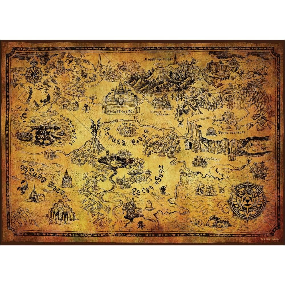 Zelda Hyrule Map 1000 Piece Puzzle First Alternate Image