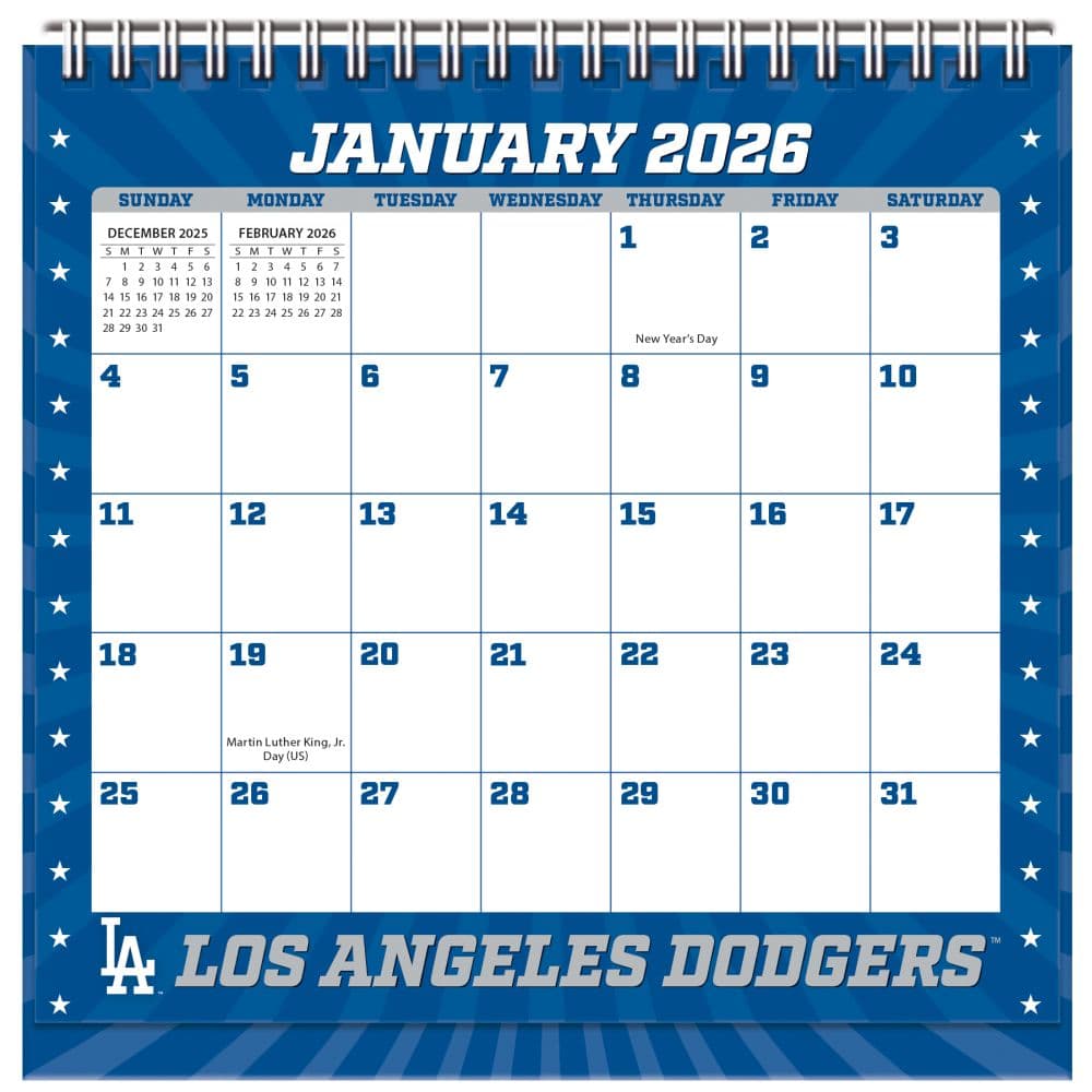 MLB Los Angeles Dodgers 2026 Easel Desk Calendar Main Product image