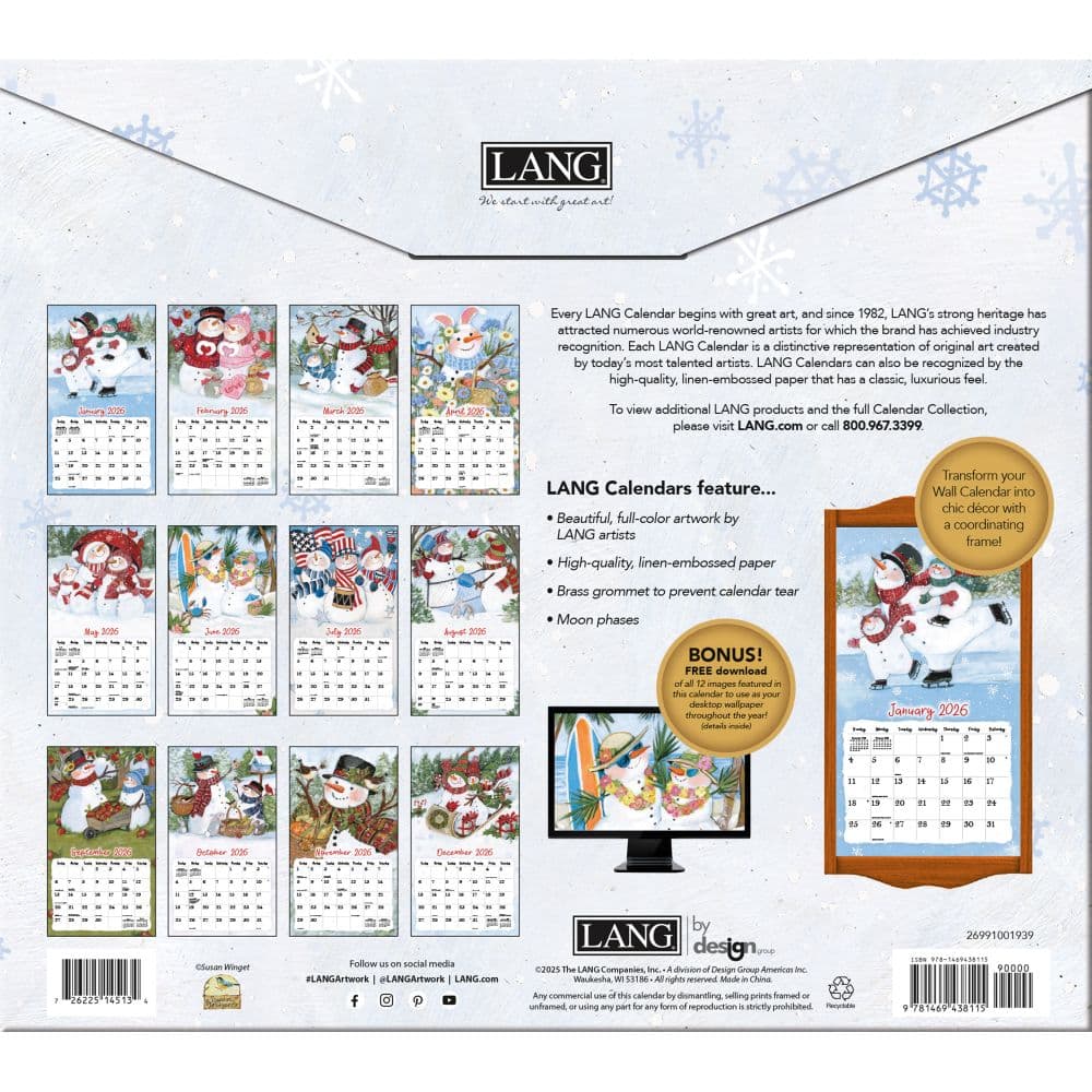 Sam Snowman 2026 Wall Calendar by Susan Winget_ALT2