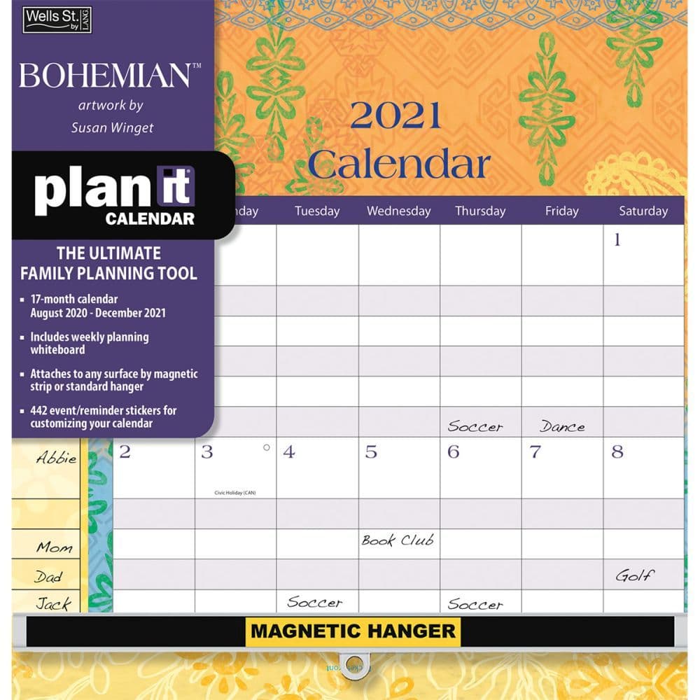 Bohemian Plan It Plus Wall Calendar by Susan Winget