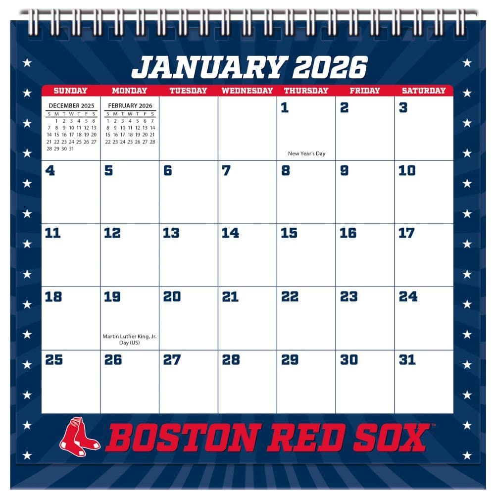 MLB Boston Red Sox 2026 Easel Desk Calendar Main Product Image