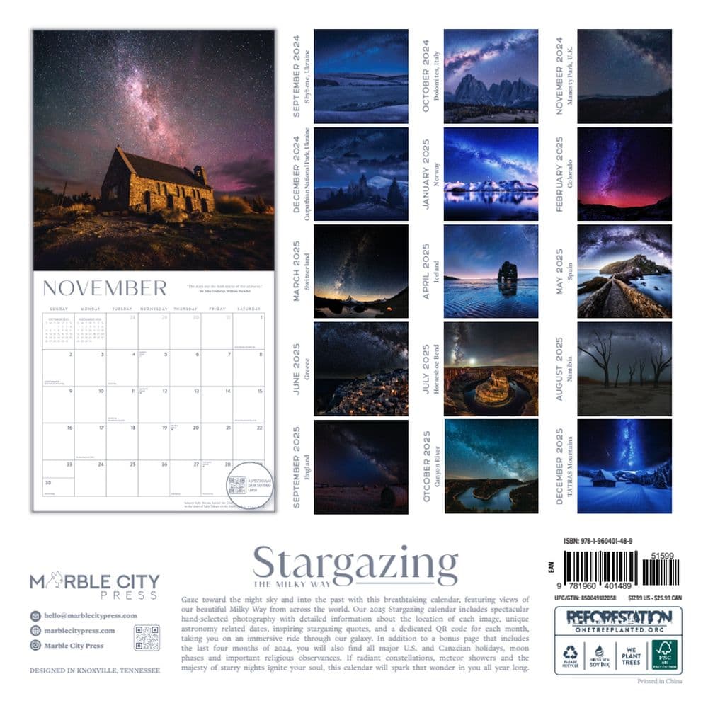 Stargazing The Milky Way 2025 Wall Calendar First Alternate Image width="1000" height="1000"