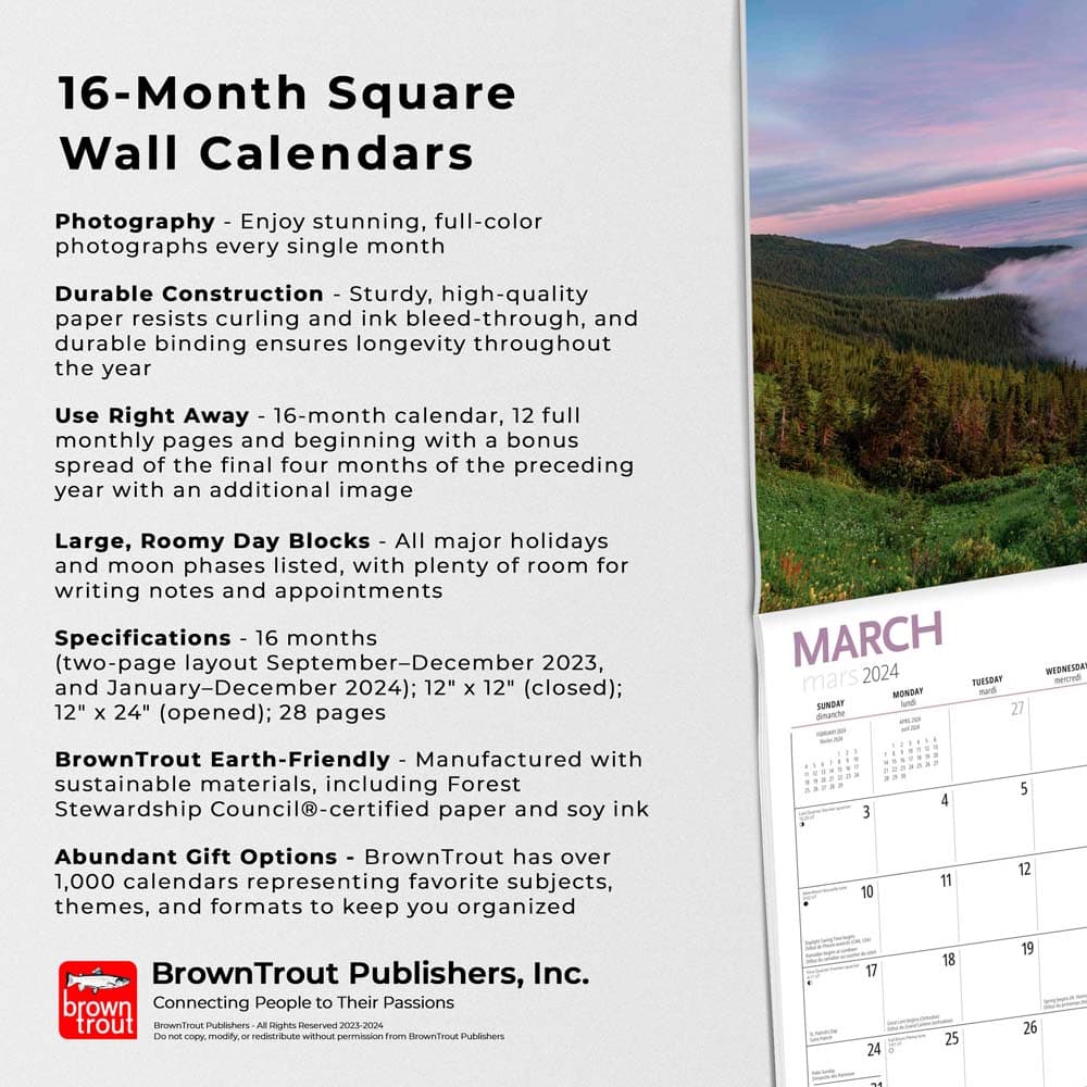 Canadian Wilderness 2024 Wall Calendar features