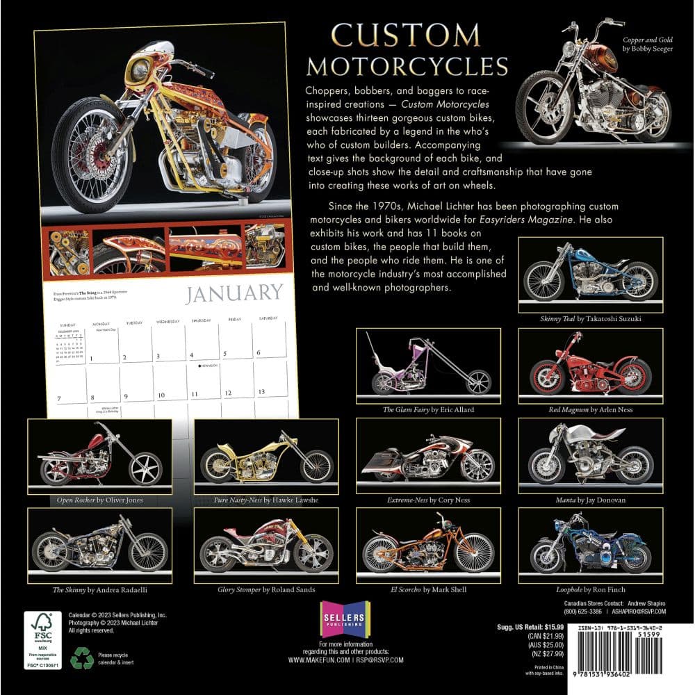Custom Motorcycles 2024 Wall Calendar First Alternate Image width=&quot;1000&quot; height=&quot;1000&quot;