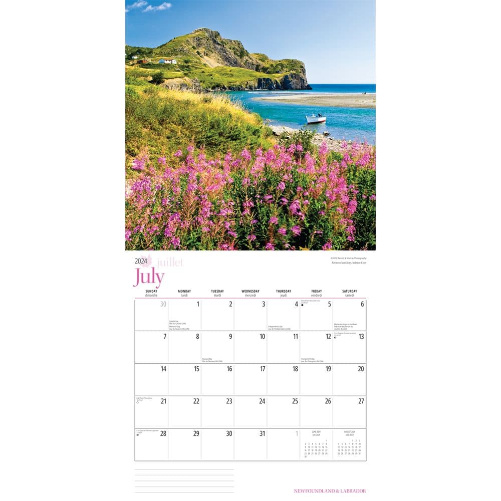 Newfoundland and Labrador 2024 Wall Calendar