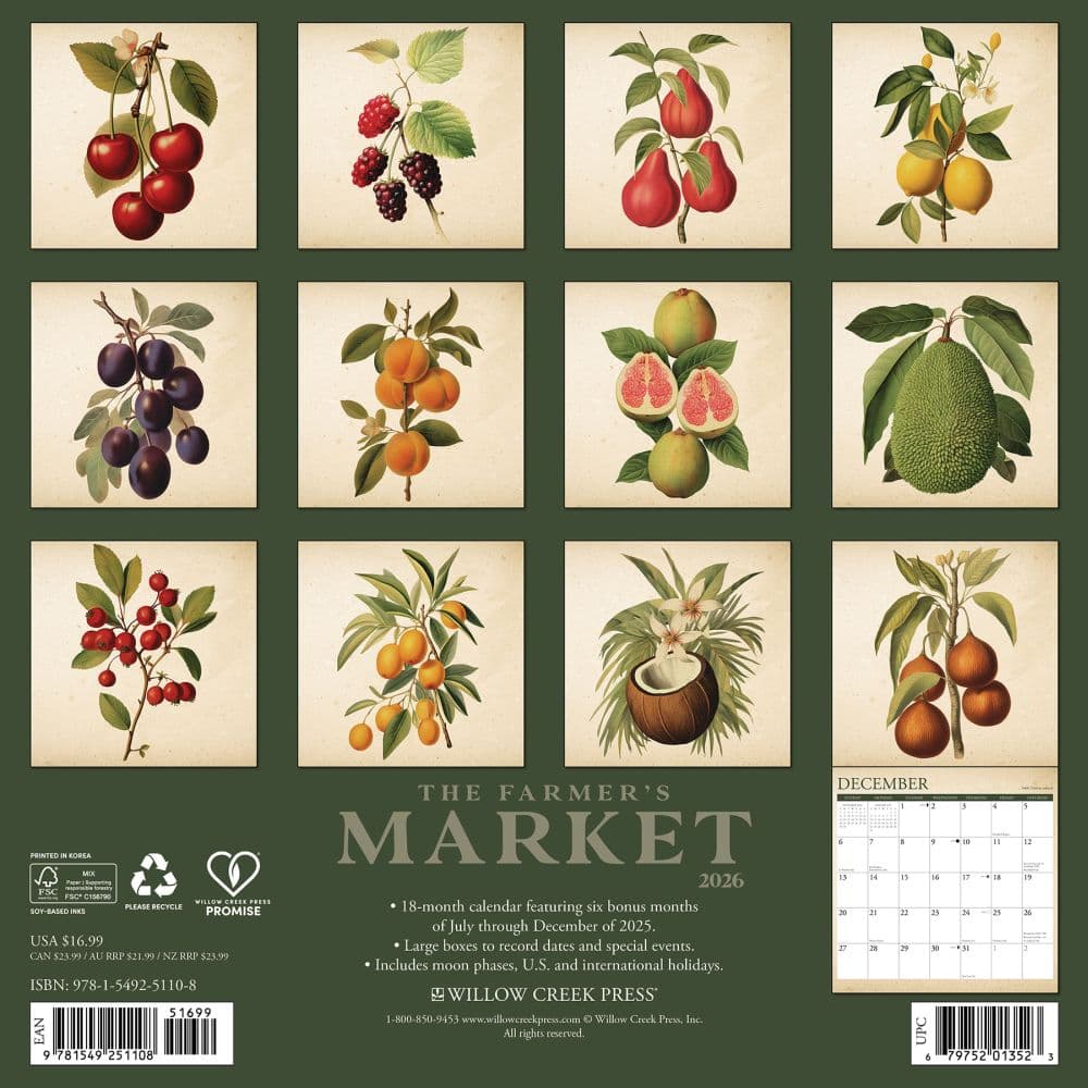 Farmers Market 2026 Wall Calendar First Alternate Image