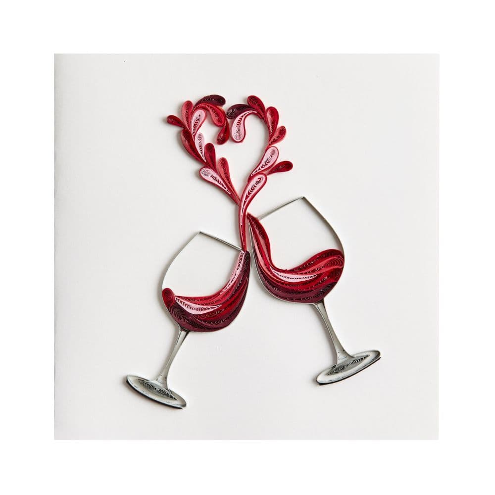 Two Wine Glasses Quilling Friendship Card First Alternate Image width="1000" height="1000"