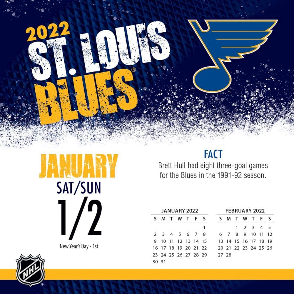 St Louis Blues Schedule 2022 23 Nhl St Louis Blues 2022 Desk Calendar - Calendars.com