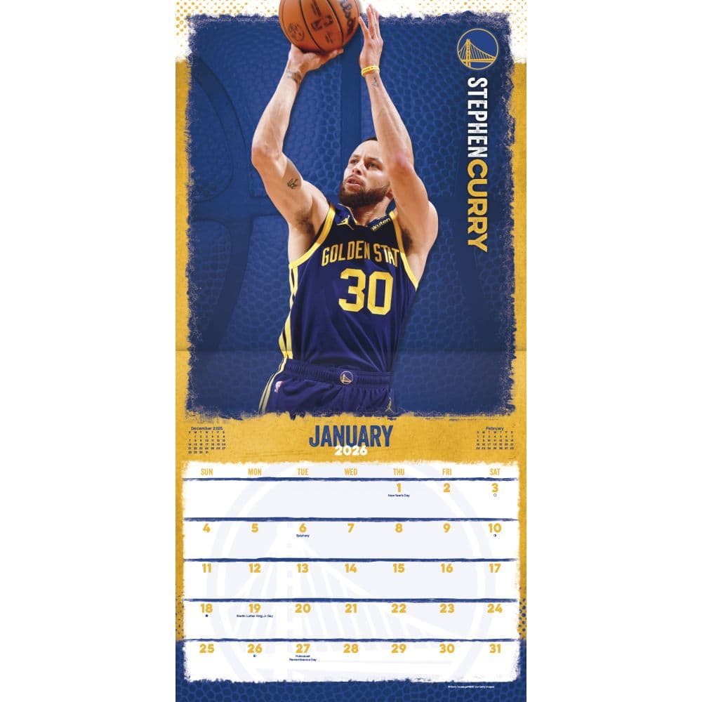 NBA Golden State Warriors 2026 Wall Calendar Second Alternate Image
