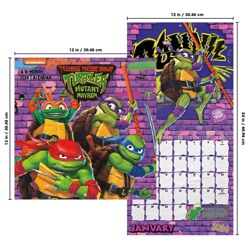 TMNT Mutant Mayhem 2024 Wall Calendar