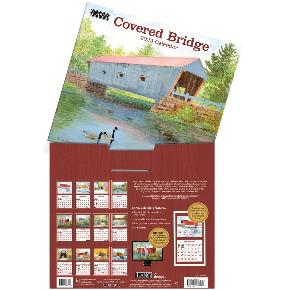 Covered Bridge 2025 Wall Calendar by Susan Knowles Jordan