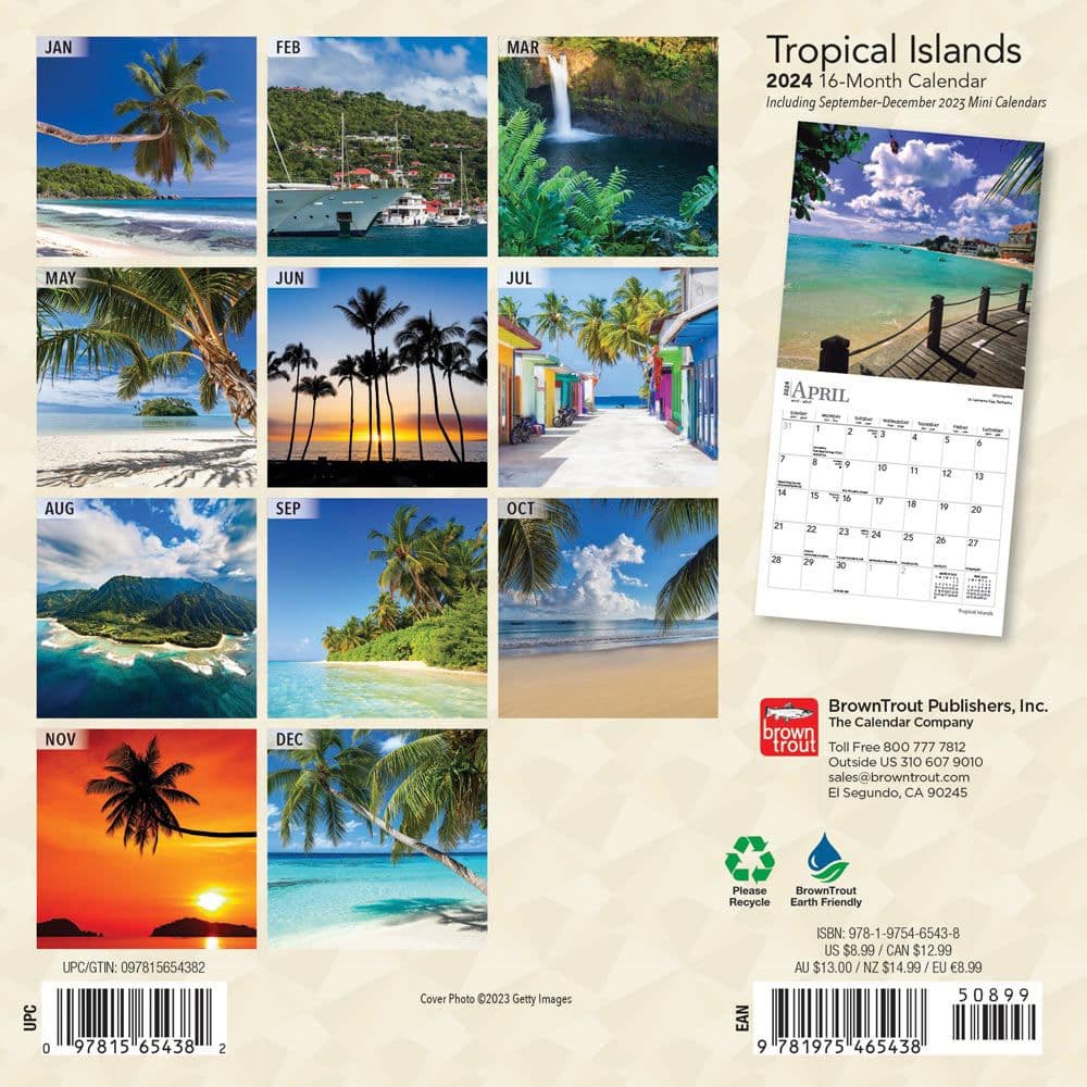 Tropical Islands 2024 Mini Wall Calendar