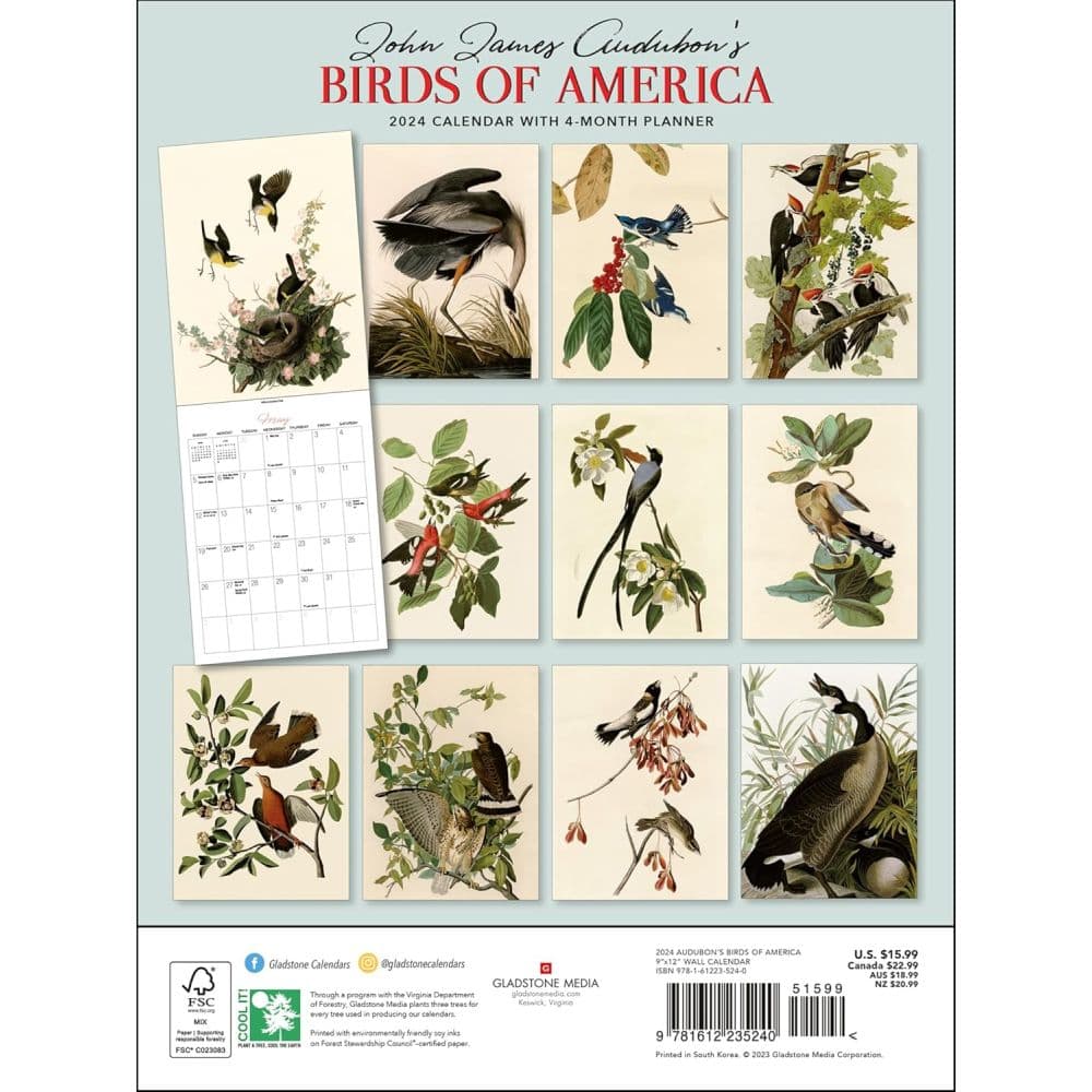 Audubon Birds of America 2024 Wall Calendar First Alternate Image width=&quot;1000&quot; height=&quot;1000&quot;