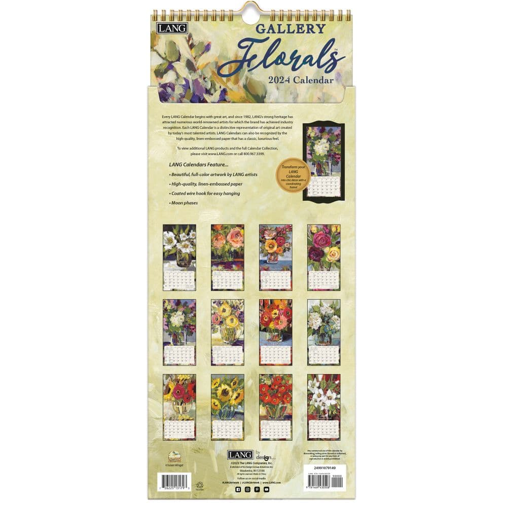 Gallery Florals Vertical 2024 Wall Calendar