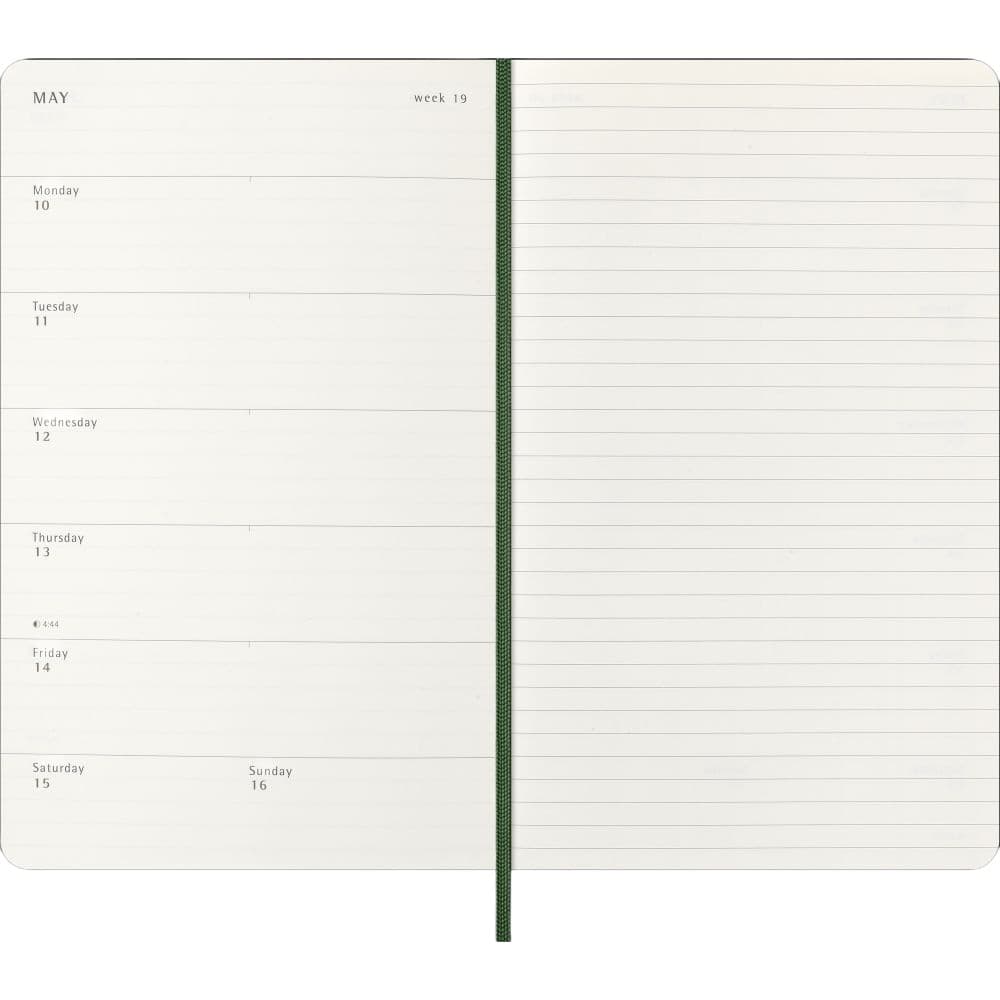 Moleskine Myrtle Green Large Soft Cover 2027 Weekly Planner Third Alternate Image