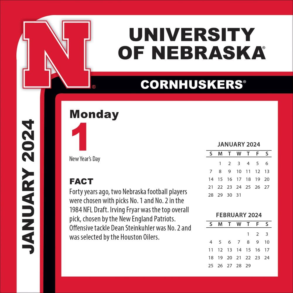 Nebraska Cornhuskers 2024 Desk Calendar Second Alternate Image width=&quot;1000&quot; height=&quot;1000&quot;