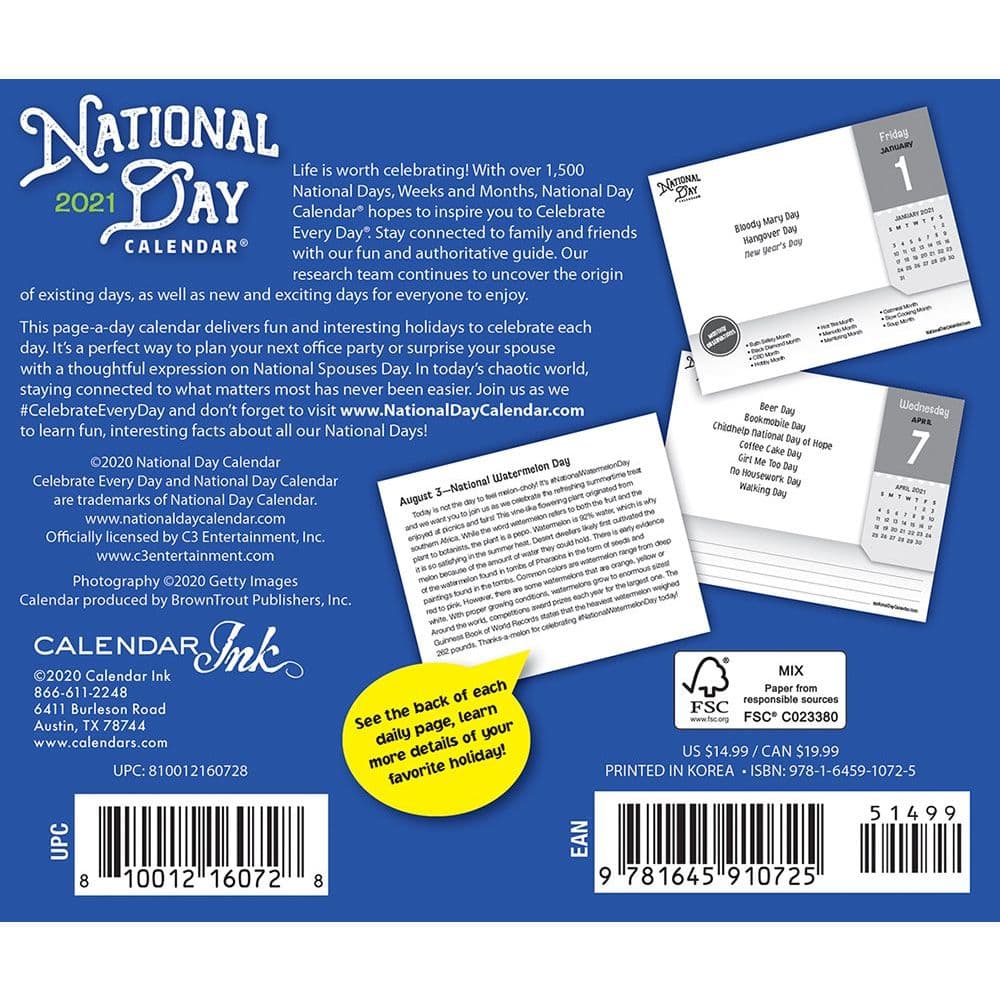National Day Desk Calendar