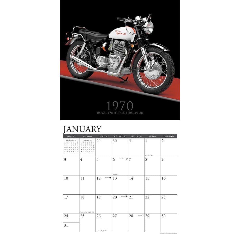 Classic Motorcycles Wall Calendar