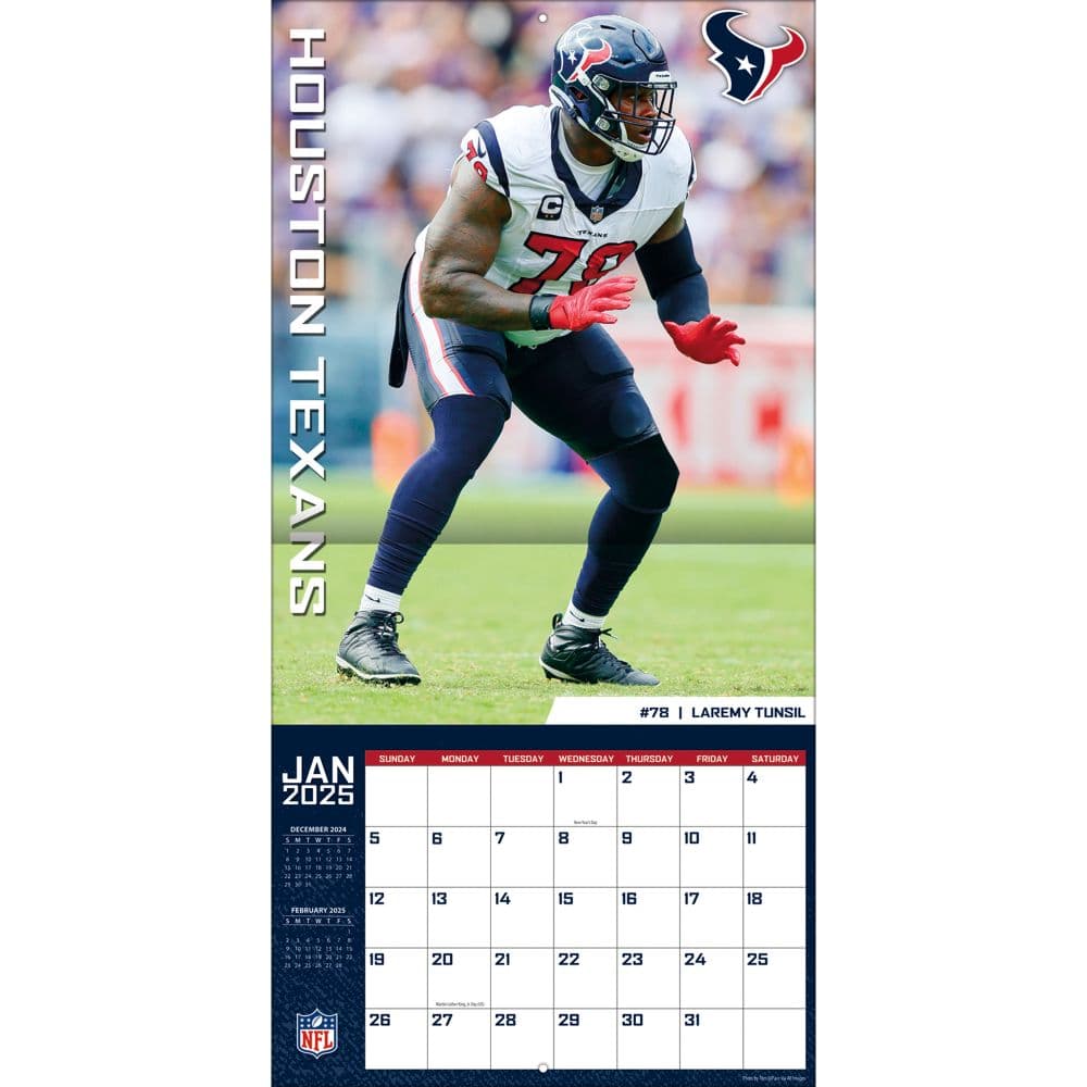 NFL Houston Texans 2025 Wall Calendar Third Alternate Image width="1000" height="1000"