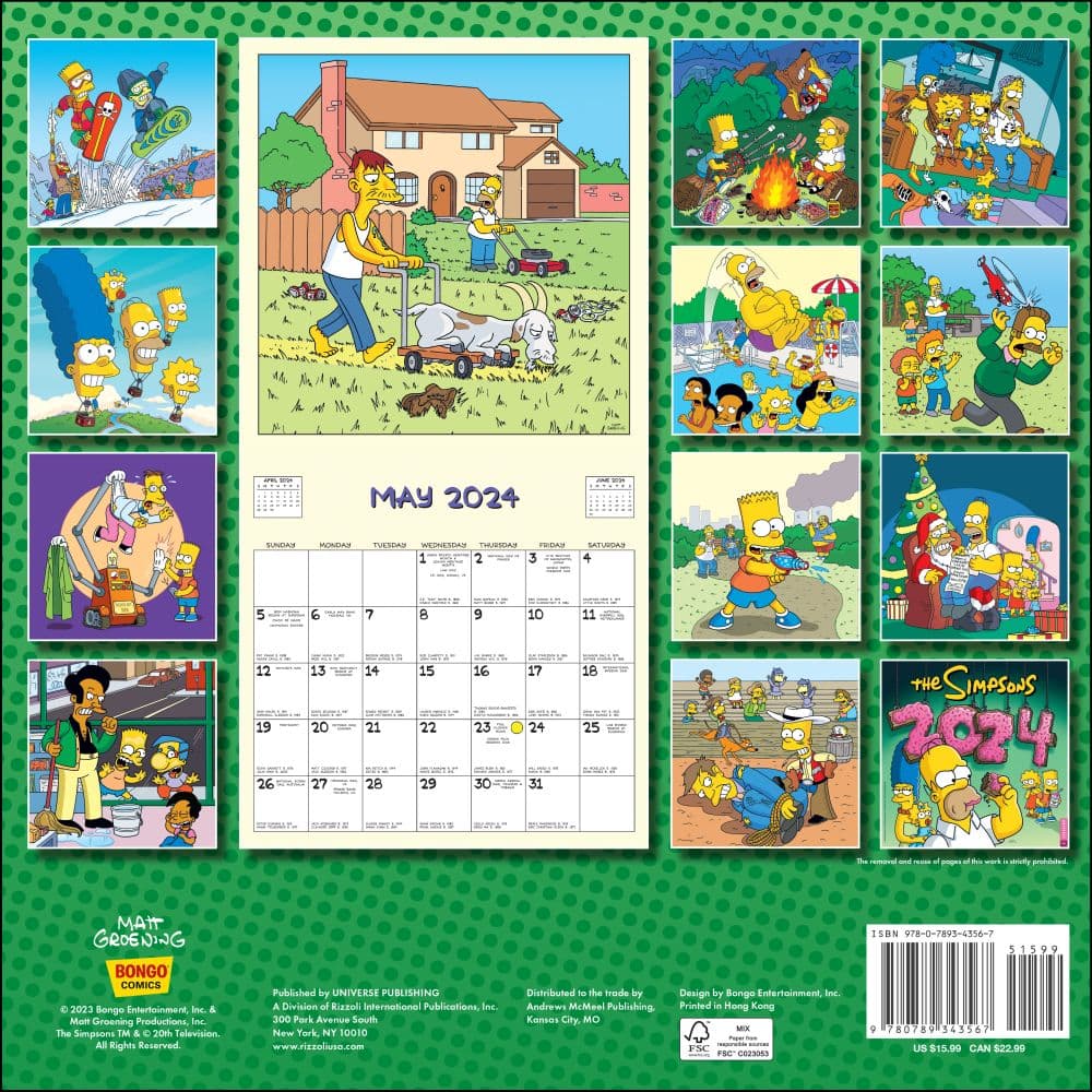 Simpsons 2025 Wall Calendar