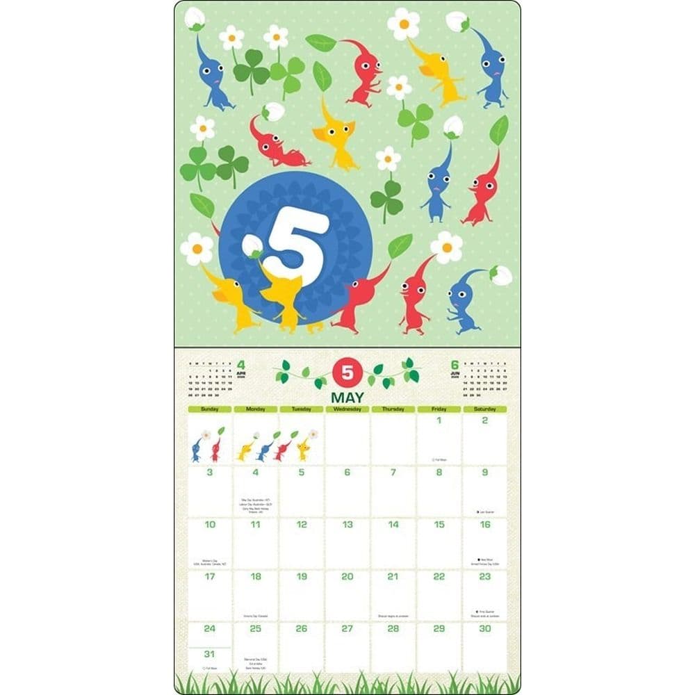 Pikmin 2026 Wall Calendar Third Alternate Image