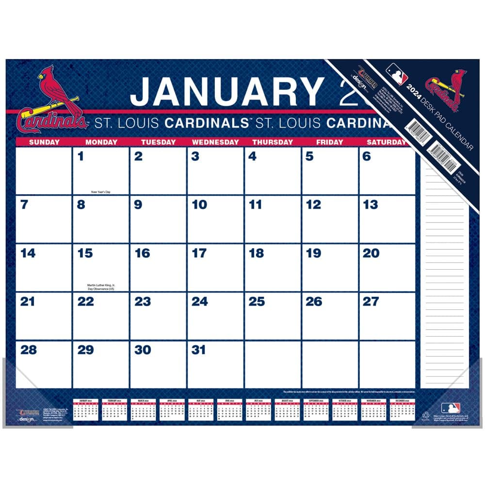 MLB St Louis Cardinals 2024 Desk Pad Main Product Image width=&quot;1000&quot; height=&quot;1000&quot;