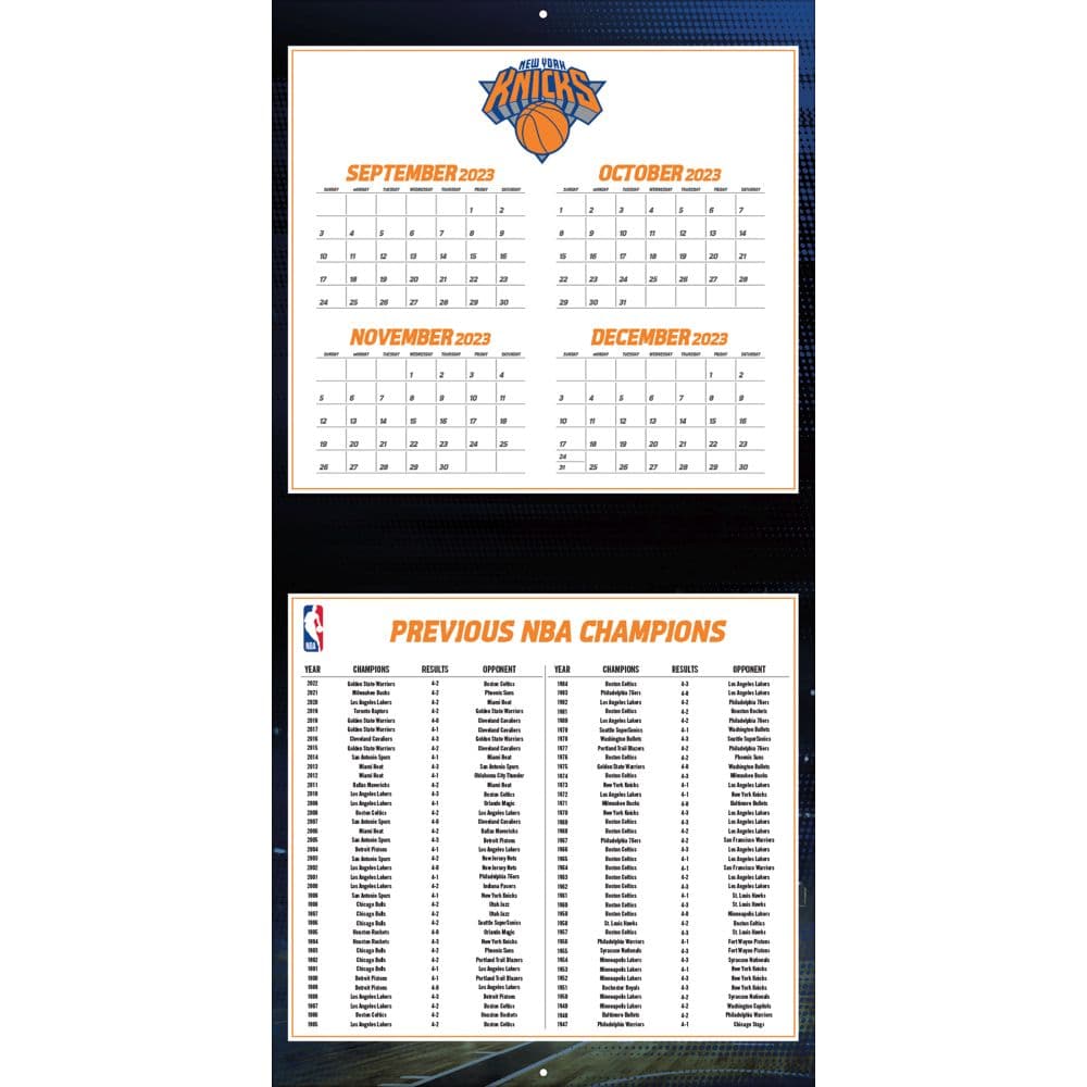 New York Knicks 2024 Wall Calendar