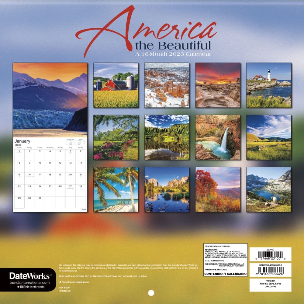 American Landscapes 2023 Wall Calendar - Calendars.com