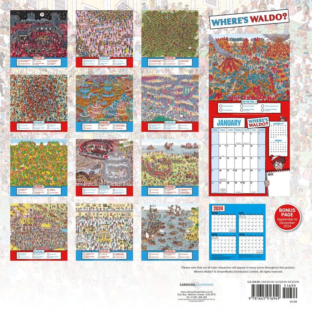 Wheres Waldo 2025 Wall Calendar Calendars com Wheres Waldo 2025 Wall Calendar Calendars com