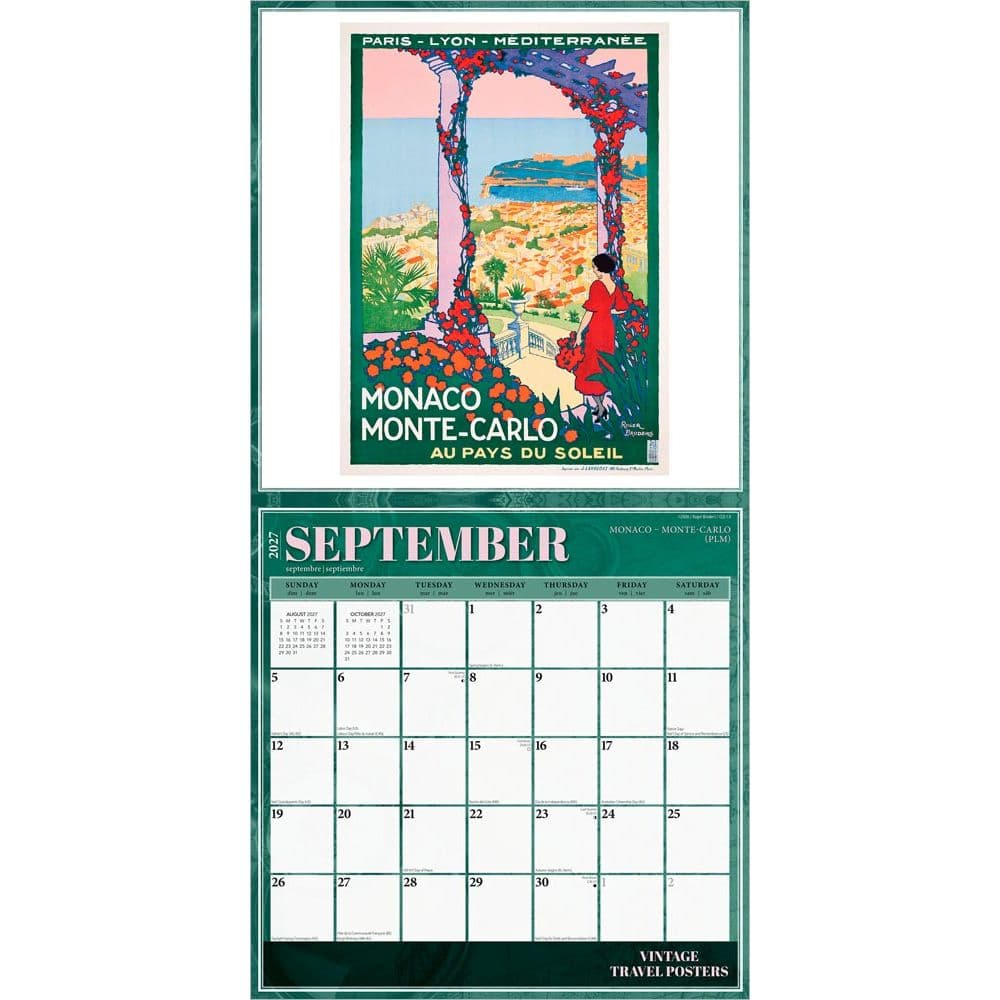 Vintage Travel Posters 2027 Wall Calendars Third Alternate Image