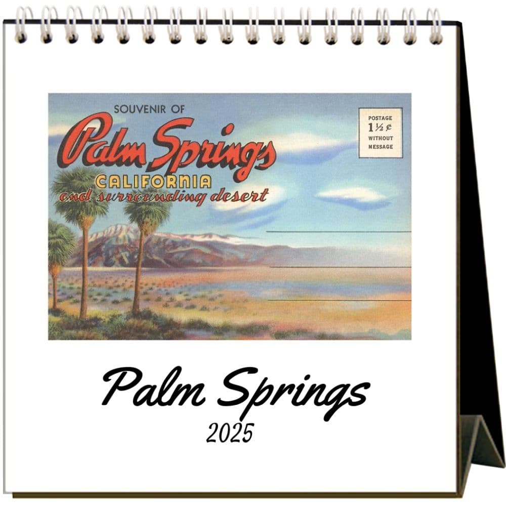 Nostalgic Palm Springs 2025 Easel Desk Calendar