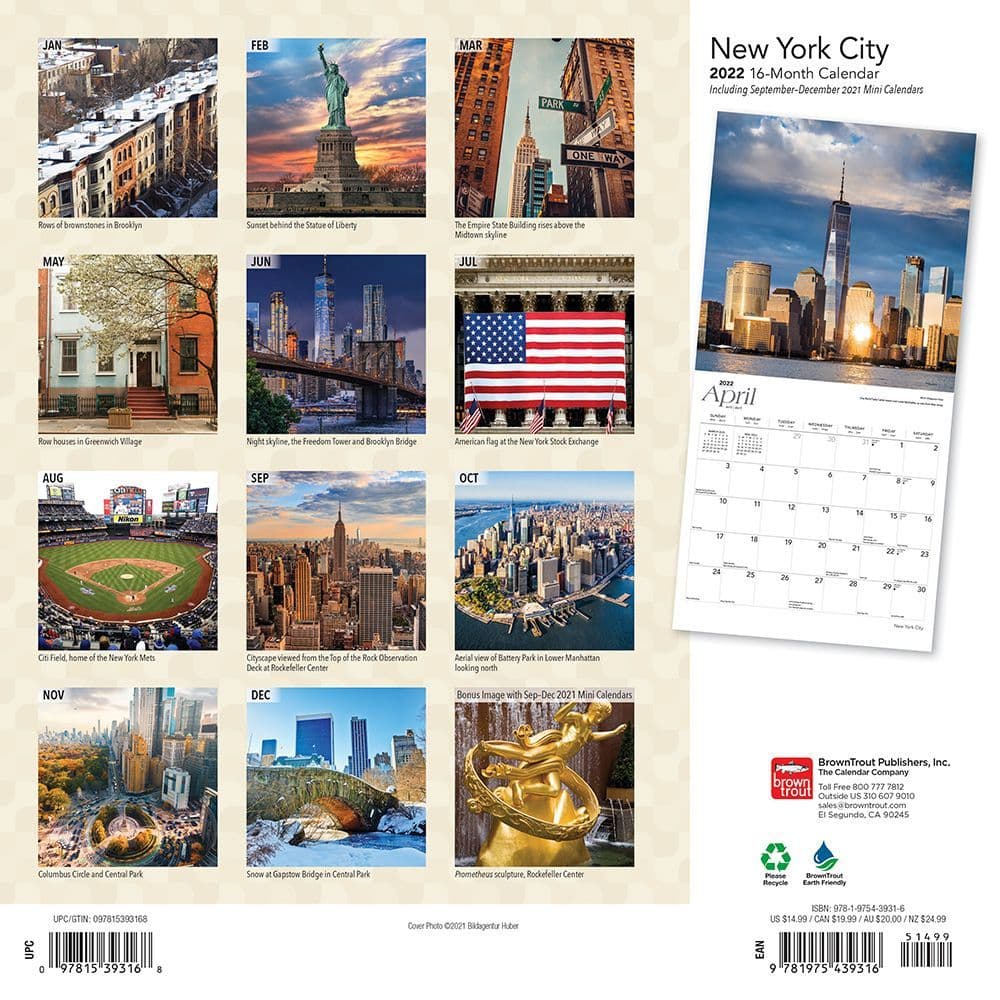 Nyc Calendar 2022 New York City 2022 Wall Calendar - Calendars.com