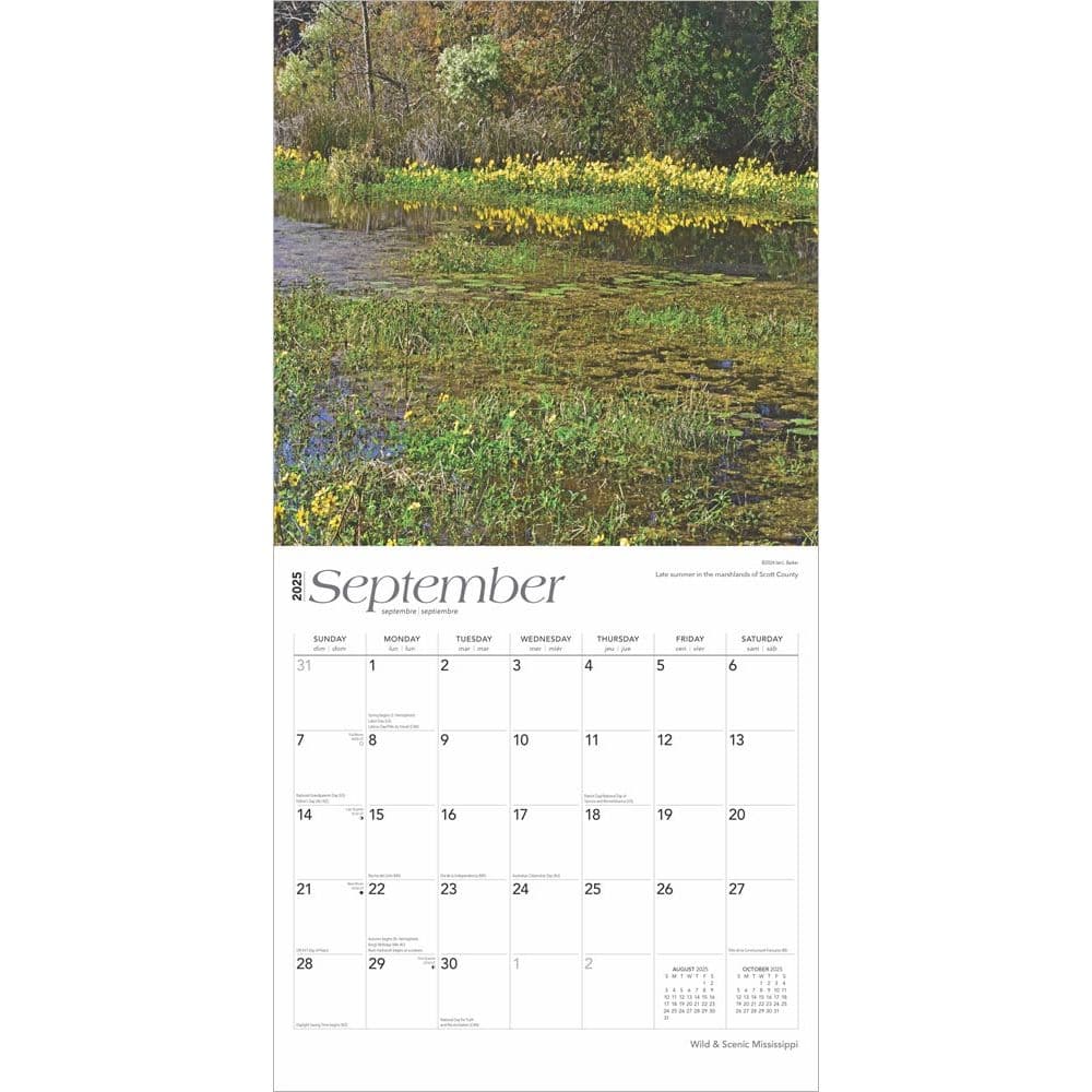 Mississippi Wild and Scenic 2025 Wall Calendar Third Alternate Image